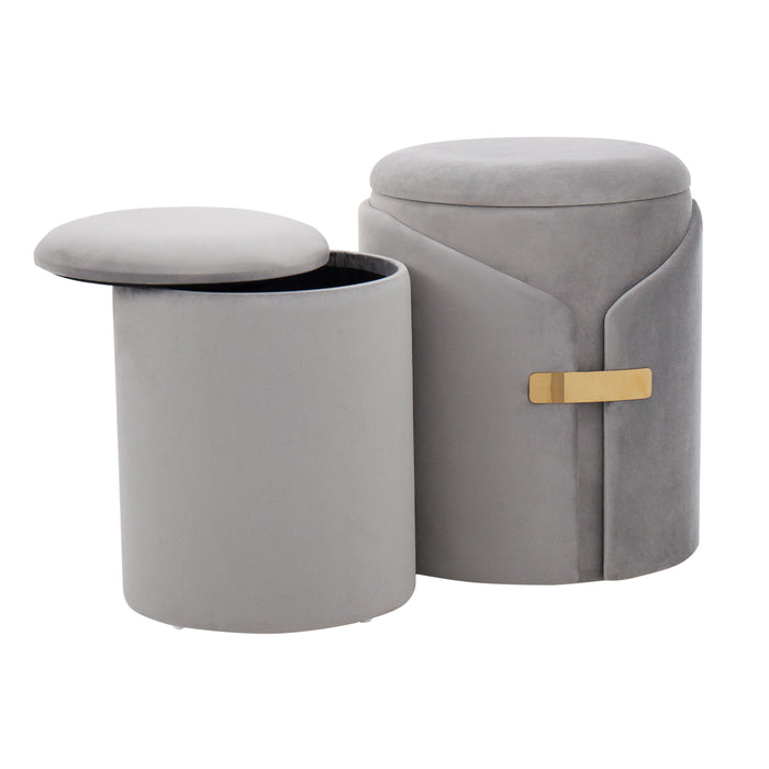 Dahlia - Contemporary / Glam Nesting Ottoman Set