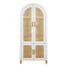 Tall Arched Cabinet With Rattan Doors & Adjustable Shelves Home Essentials