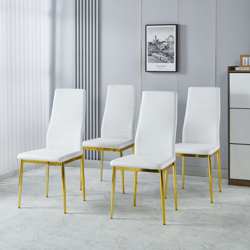 Dining Chair (Set of 4) - Gold / White Home Essentials