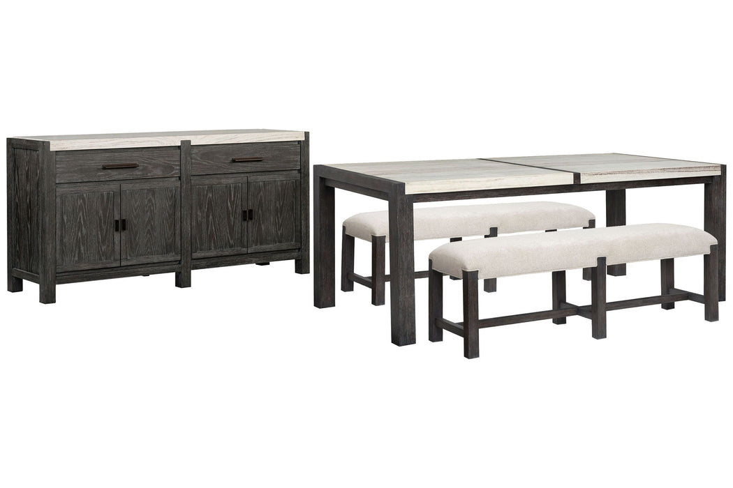 Plum Creek - 4 Piece Rectangular Dining Table Set Magnussen Furniture