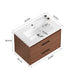 Wall Mounting Bathroom Vanity With Soft Close 2 Drawer, Sink - Reddish Brown Home Essentials