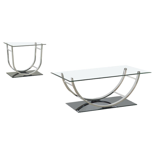 Garrett - 2 Piece Coffee Table Set - Chrome Furniture Max