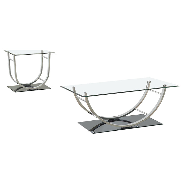 Garrett - 2 Piece Coffee Table Set - Chrome Furniture Max