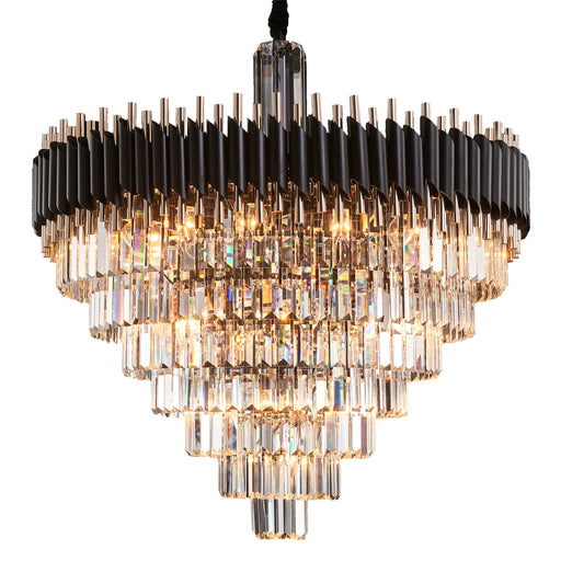 Michael Amini Lighting - Symphony Round 37-Light Crystal Chandelier - Black Michael Amini