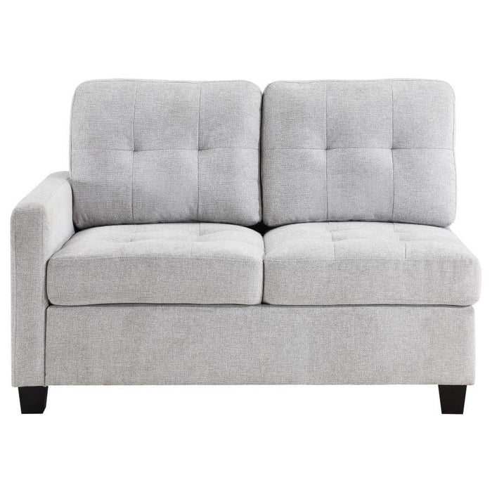 Georgina - Upholstered LAF Chair Steel - Beige