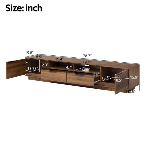 TV Stand, Entertainment Center With Deep Drawers, Cable Management & Soft Closing Hinges Hearth and Haven