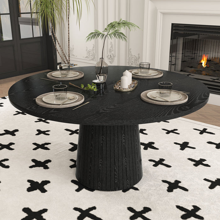 Round Dining Table With Strip Base Home Essentials