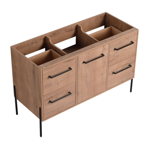 46" Freestanding Bathroom Vanity With Soft Close Doors And 4 Drawers, (Vanity Only) - Imitative Oak Home Essentials