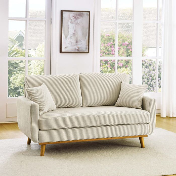 Upholstered Loveseat With Arms And Pillows Home Essentials