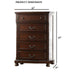 1 Piece Chest Bun Feet Pull Handles Round Knobs Bedroom Furniture - Cherry Home Essentials