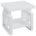Rectangular End Table With Geometric Design And Open Shelf - White Furniture Max