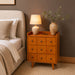 3 Drawer End Table With Charging Station For Bedroom - Natural Wood Home Essentials