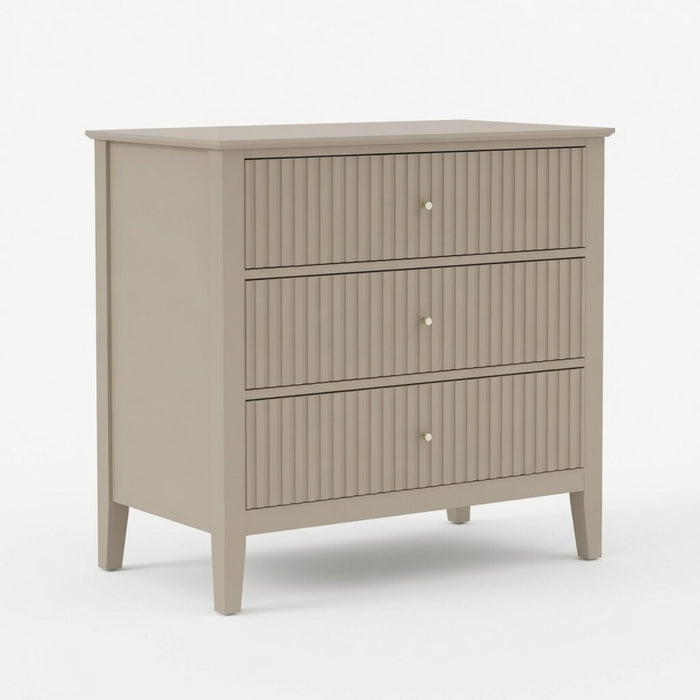 Fluted 3 Drawer Nightstand With Soft Close Slides Home Essentials