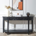 Carved Console Table With Storage Shelf For Living Room - Black Home Essentials