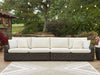 Kimora - Raf/Laf Loveseat With Cushion (Set of 2) - Beige / Dark Brown Signature Design by Ashley®