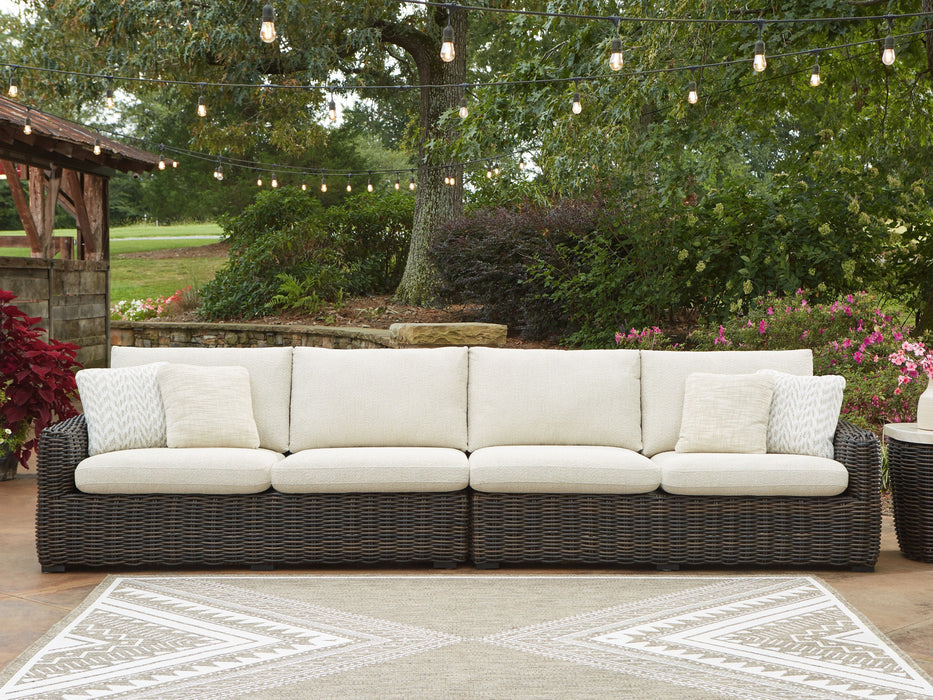 Kimora - Raf/Laf Loveseat With Cushion (Set of 2) - Beige / Dark Brown Signature Design by Ashley®