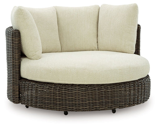 Kimora - Swivel Lounge Chair With Cushion - Beige / Dark Brown Signature Design by Ashley®