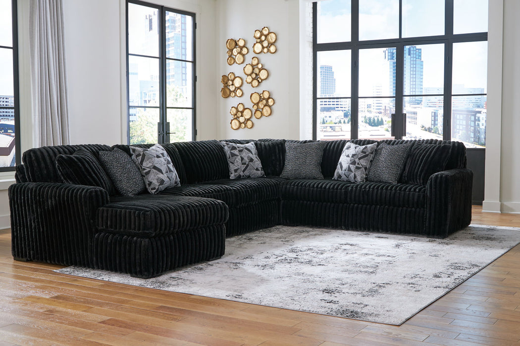 Midnight-Madness - 4 Piece Sectional Signature Design by Ashley®