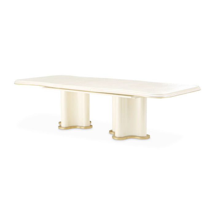 La Terrazza - Double Pedestal Dining Table - Creamy Pearl