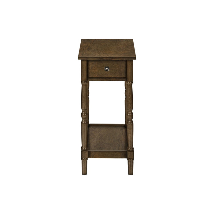 Accent End Table, 2 Tier, Storage Drawer, Traditional Stylish Design 8th Street