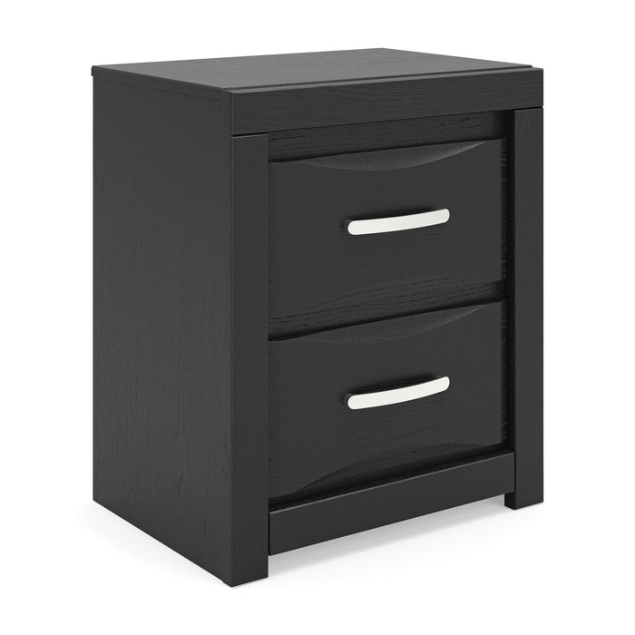 Stabotta - Two Drawer Night Stand - Black Signature Design by Ashley®
