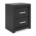 Stabotta - Two Drawer Night Stand - Black Signature Design by Ashley®
