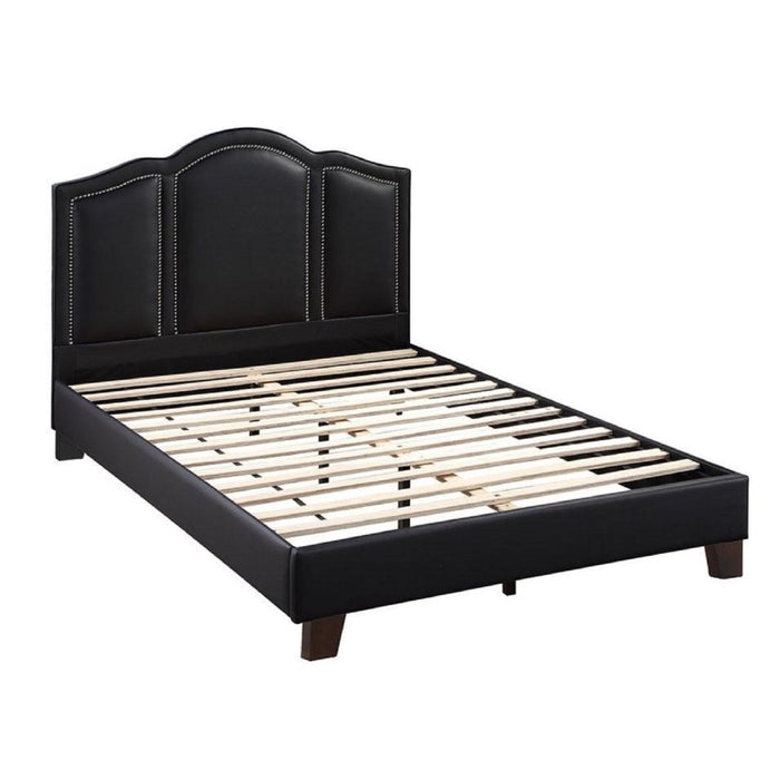Full Size Bed With Unique Headboard - Black Home Essentials