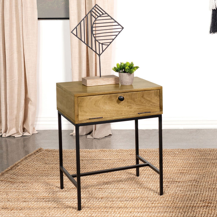 Wyrik - Rectangular Side End Table - Honey Furniture Max