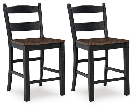 Valebeck - Barstool (Set of 2) - Black / Brown Signature Design by Ashley®