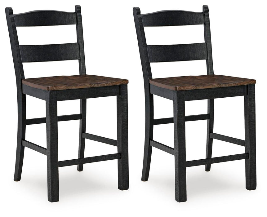 Valebeck - Barstool (Set of 2) - Black / Brown Signature Design by Ashley®
