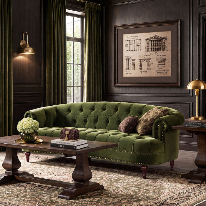 La Rosa - Victorian Chesterfield Tufted Sofa Jennifer Taylor Home