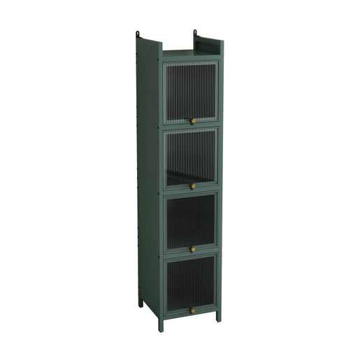 Glass Door Cabinet With Tier Storage Home Essentials