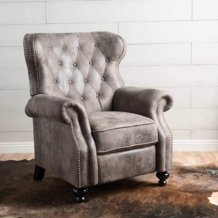 Modern Manual Push Back Recliner Chair Noble House