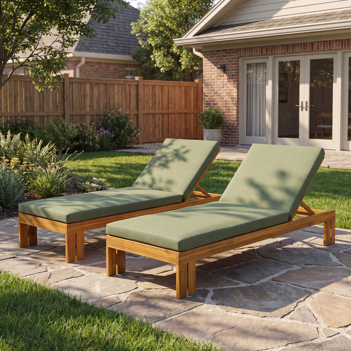 Outdoor Chaise Lounge With 5 Position Adjustable Backrest Noble House