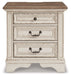 Realyn - Three Drawer Night Stand - White / Brown / Beige Signature Design by Ashley®
