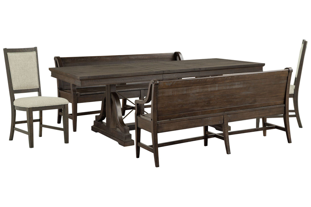 Westley Falls - Extendable Trestle Dining Table Set Magnussen Furniture