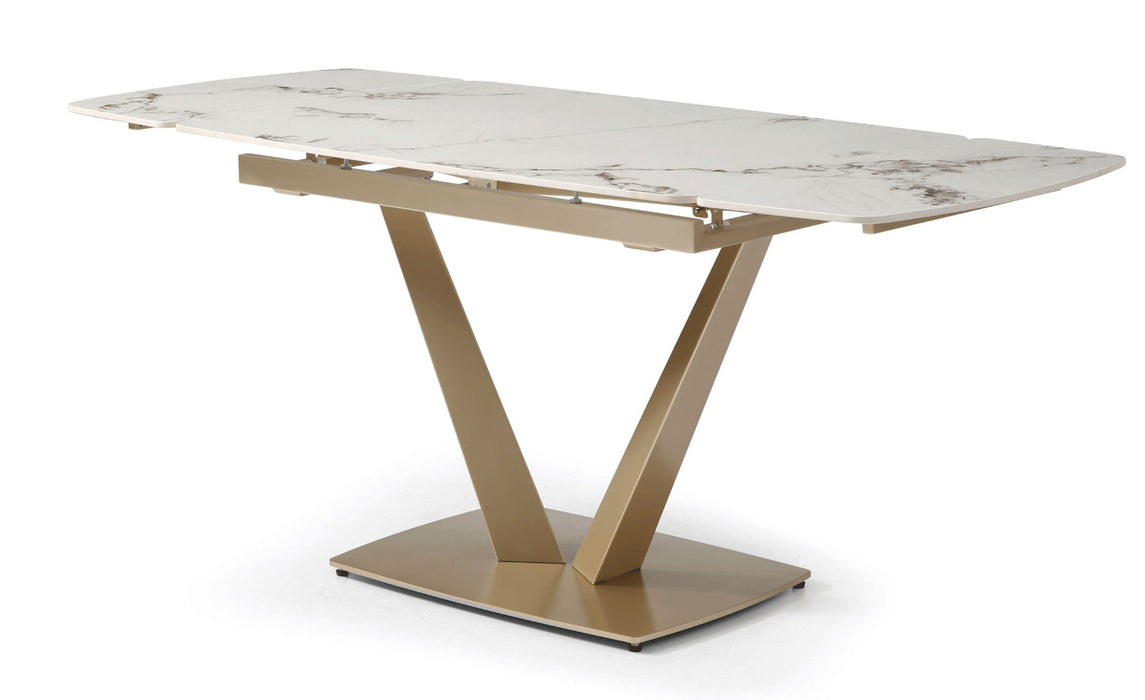 109 - Dining Table - White Gloss / Golden Jade Extravaganza Collection