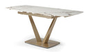 109 - Dining Table - White Gloss / Golden Jade Extravaganza Collection