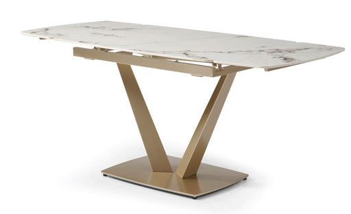 109 - Dining Table - White Gloss / Golden Jade Extravaganza Collection