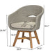 Modern Coastal Rattan Dining Chairs, (Set of 2), Solid Wood Legs - Beige Noble House