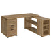 Caelum - L - Shaped Computer Desk With 3 Drawers - Mango Color Furniture Max