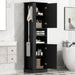 Tall Freestanding Bathroom Storage Cabinet With Adjustable Shelves And Side Hooks Board, Rectangle Design Hearth and Haven