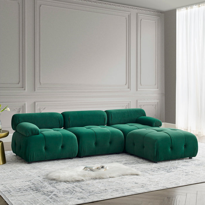 Modular Sectional Sofa, Button Tufted Design With Diy L-Shaped Layout, Reversible Ottoman Home Essentials