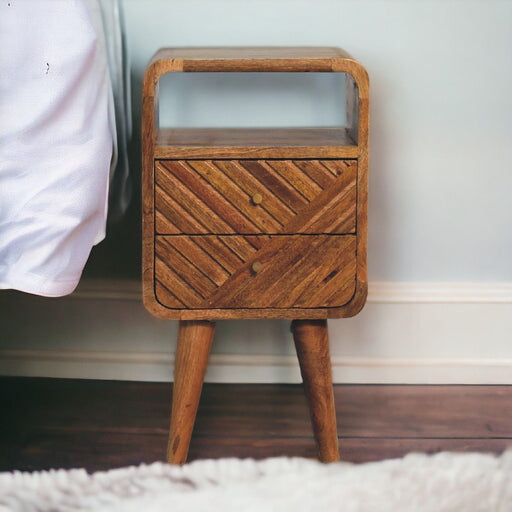 Lille - Mini Curved Nightstand - Oak Artisan Furniture