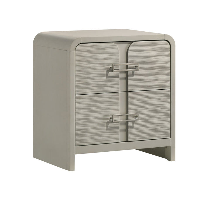 Aria - 2 Drawer Nightstand - Beige Matrix Furniture Group