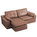 L - Shaped Modular 2 Seater Sofa With Movable Ottoman And High Density Sponge Cushions For Living Room Home Essentials