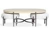 Jennings - Oval Cocktail Table With Two Ottomans - Edgecomb Gray And Weathered Antique Nickel Magnussen Furniture
