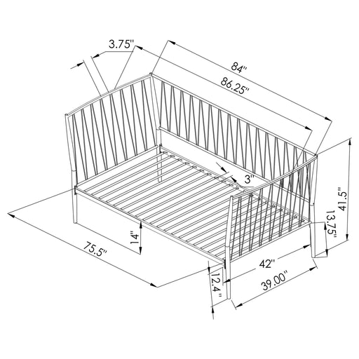 Vertigo - Twin Daybed With Slatted Support - Matte Black Furniture Max