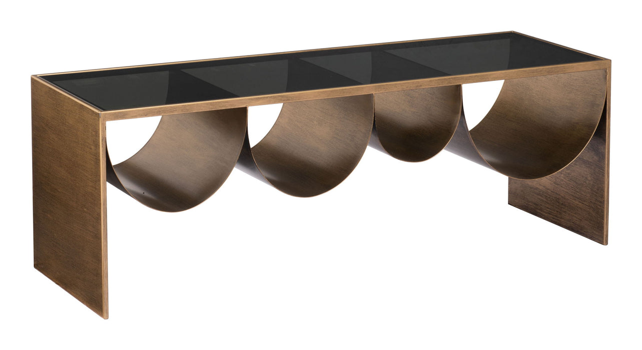 Reed - Coffee Table - Brass / Black Zuo Modern