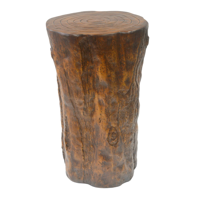 Tree Stump Side Table, Indoor / Outdoor Use - Antique Brown Noble House